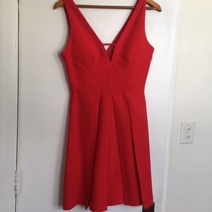 Red fit and flare dress